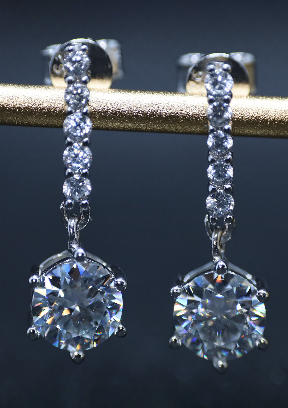 1CT MOISSANITE S925 CLASSIC TASSEL EARRINGS