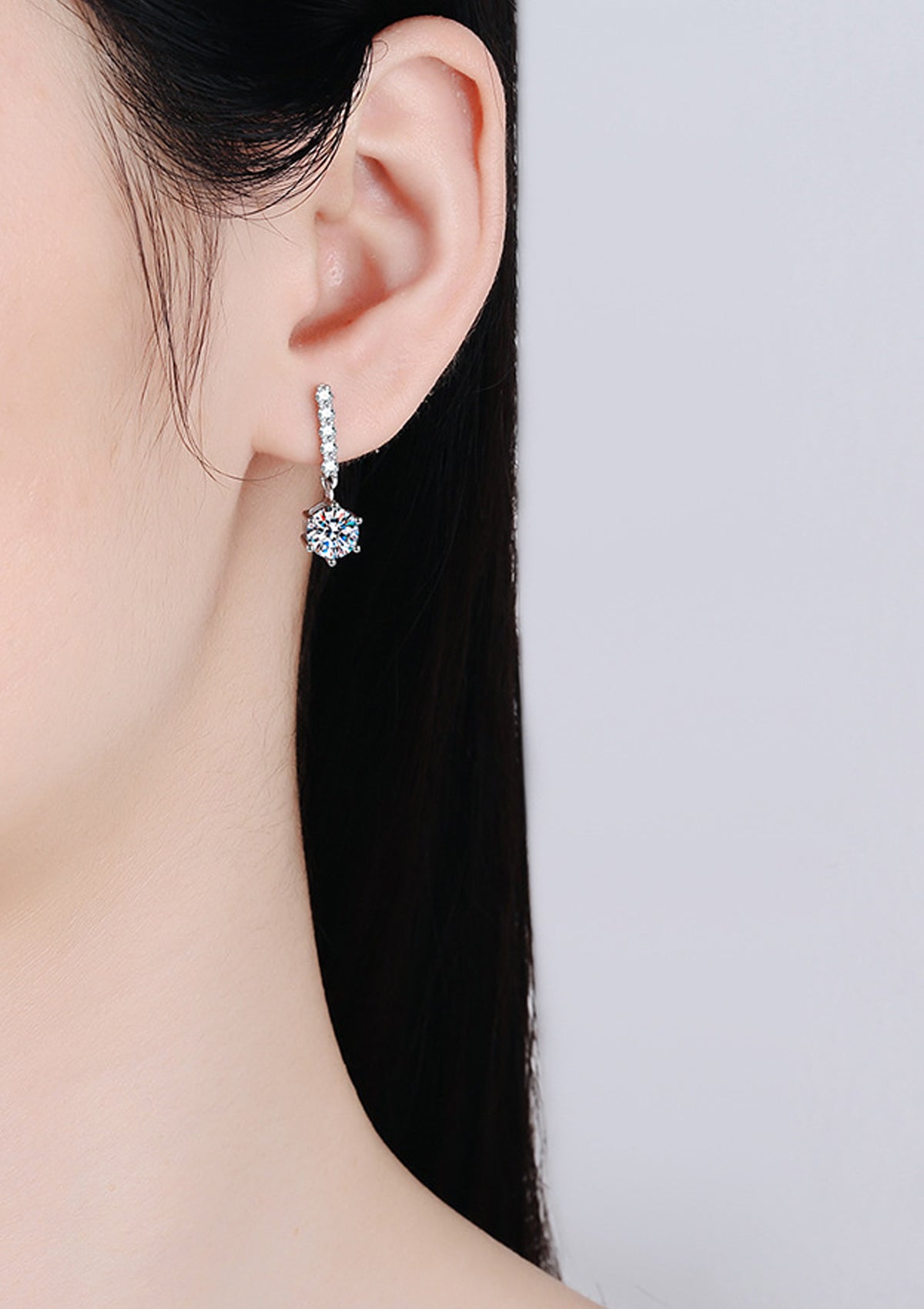 1CT MOISSANITE S925 CLASSIC TASSEL EARRINGS