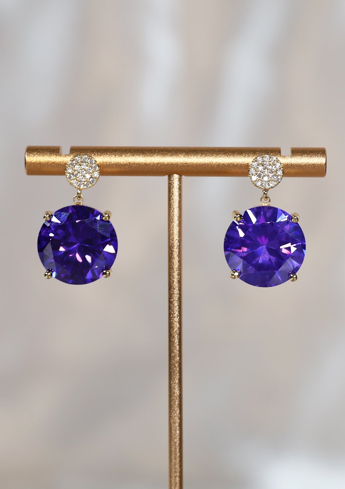 CRYSTAL AMETHYST ZIRCON EARRINGS