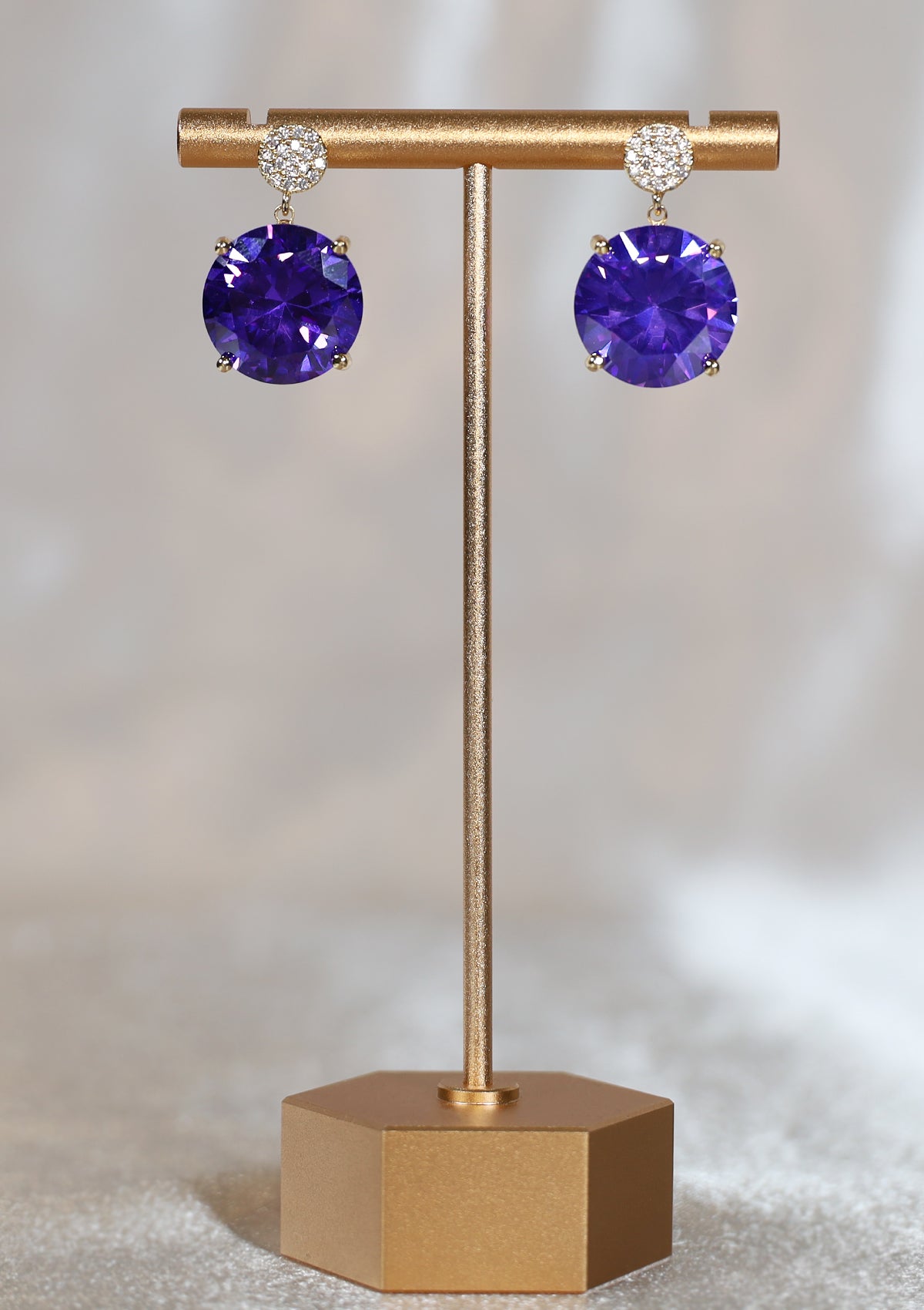 CRYSTAL AMETHYST ZIRCON EARRINGS