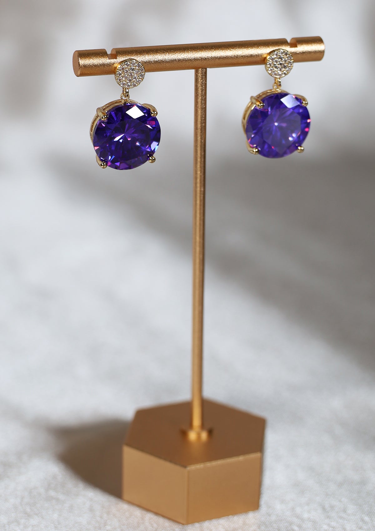 CRYSTAL AMETHYST ZIRCON EARRINGS