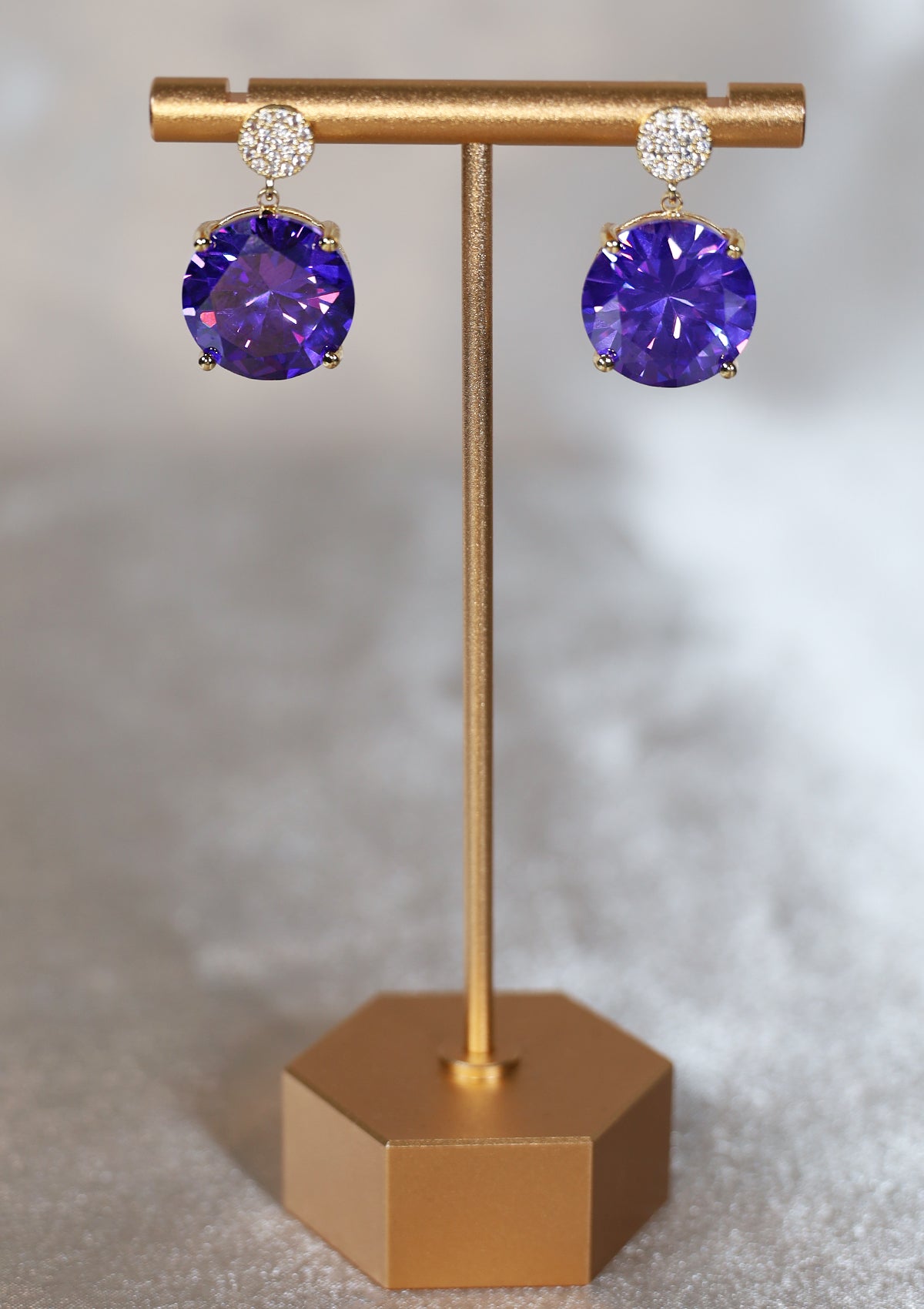 CRYSTAL AMETHYST ZIRCON EARRINGS