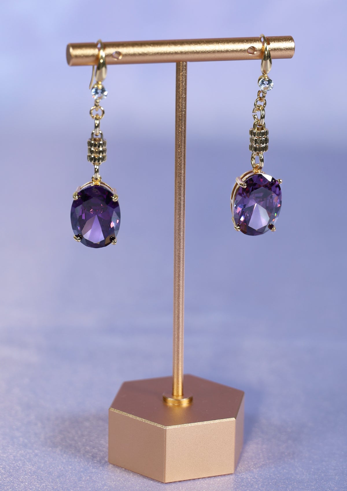 INDIGO DANGLE ZIRCON EARRINGS