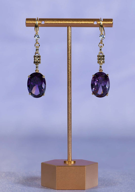 INDIGO DANGLE ZIRCON EARRINGS