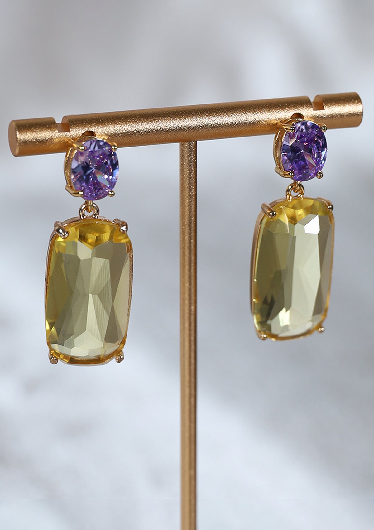 CANARY DANGLE ZIRCON EARRINGS