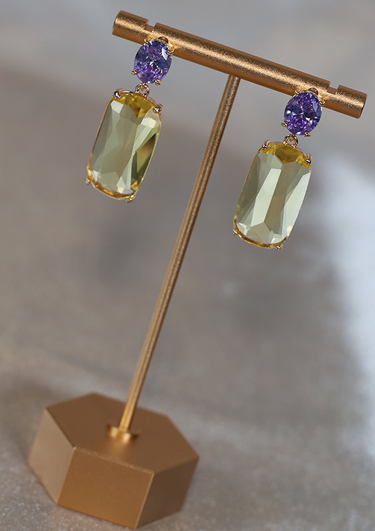 CANARY DANGLE ZIRCON EARRINGS