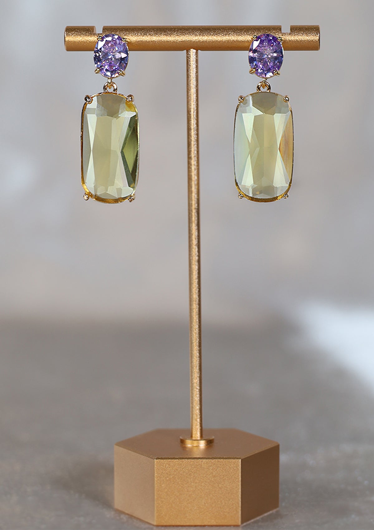 CANARY DANGLE ZIRCON EARRINGS