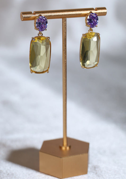 CANARY DANGLE ZIRCON EARRINGS