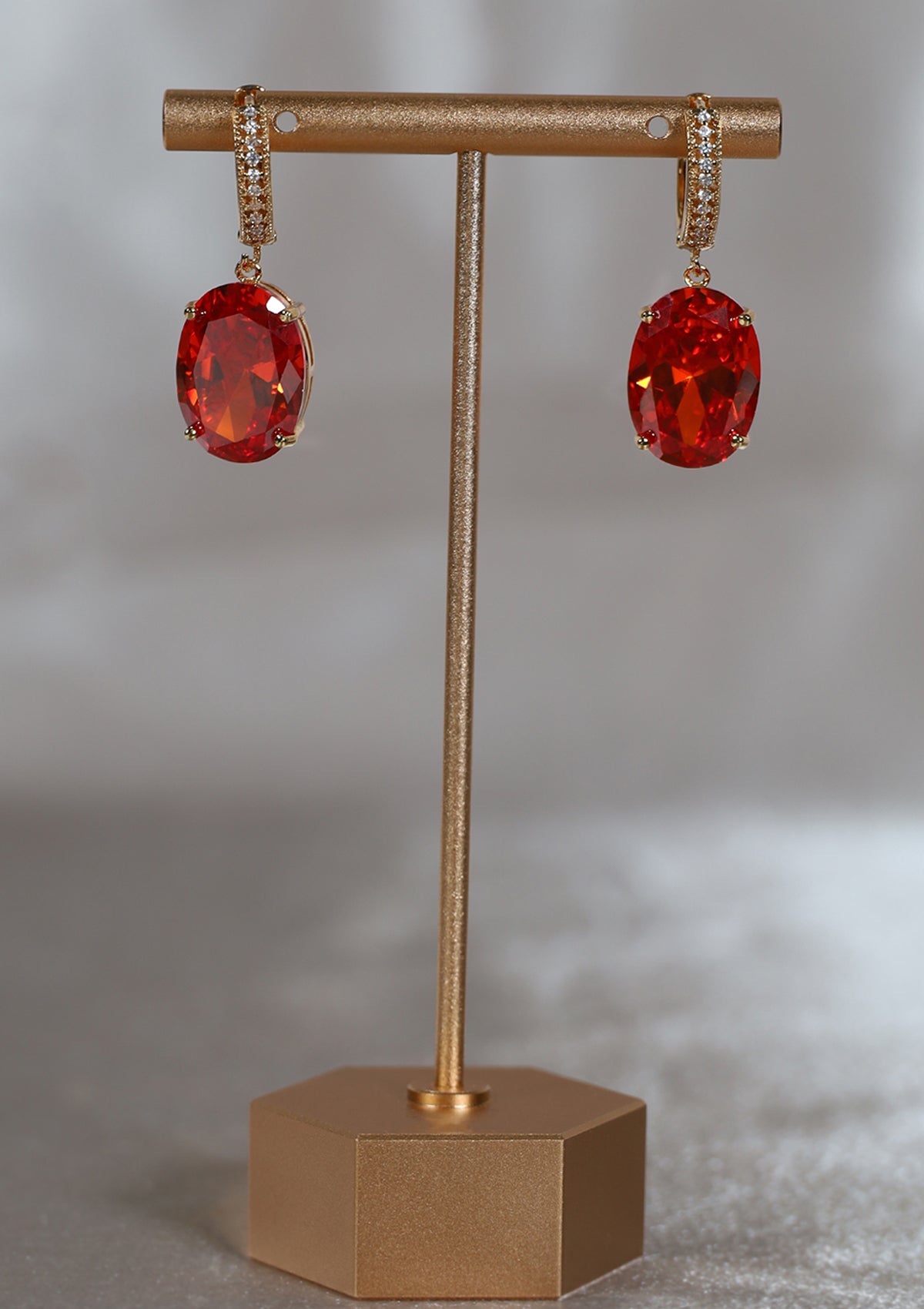 BLOODMOON LEVERBACK ZIRCON EARRINGS