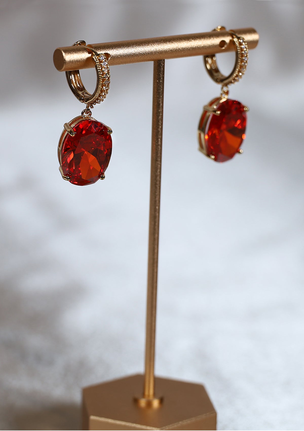 BLOODMOON LEVERBACK ZIRCON EARRINGS