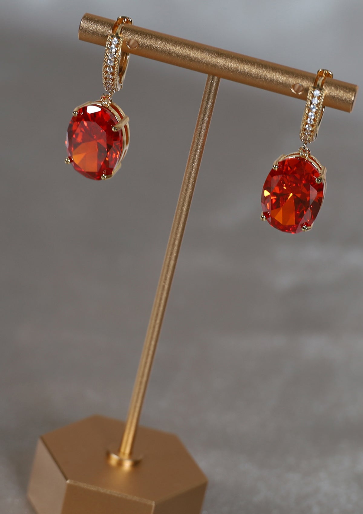 BLOODMOON LEVERBACK ZIRCON EARRINGS