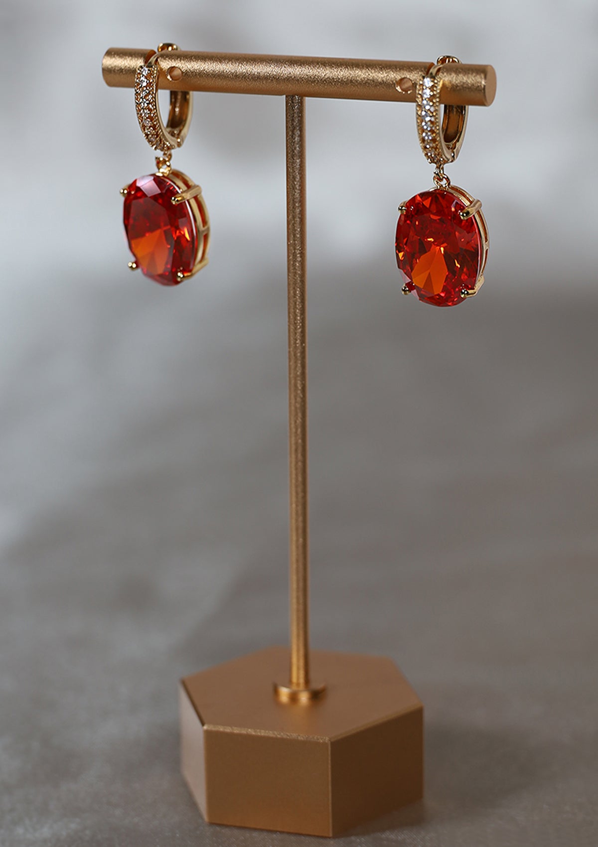 BLOODMOON LEVERBACK ZIRCON EARRINGS