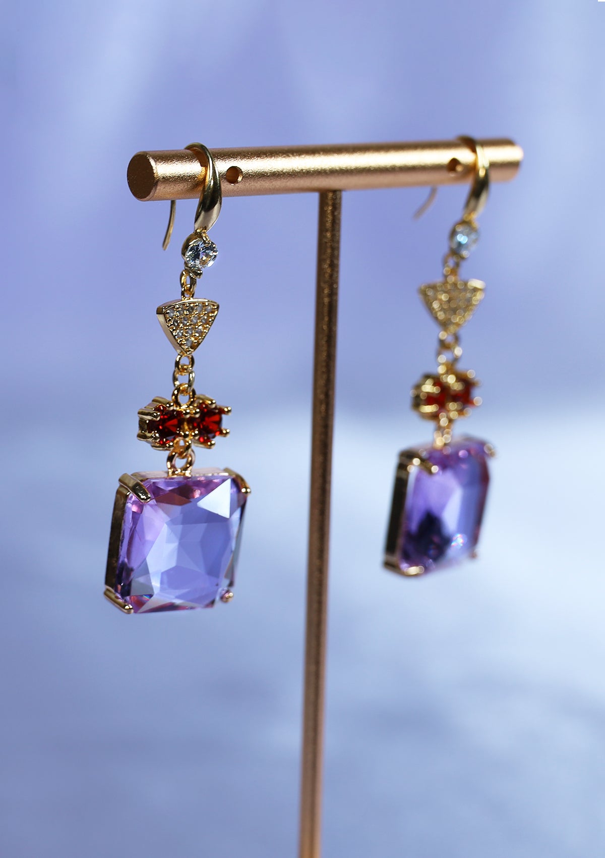 PERIWINKLE DANGLE ZIRCON EARRINGS