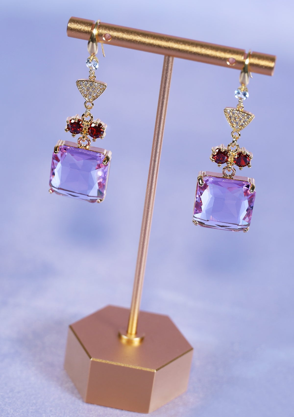 PERIWINKLE DANGLE ZIRCON EARRINGS