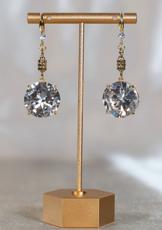 CRYSTAL DROP ZIRCON EARRINGS