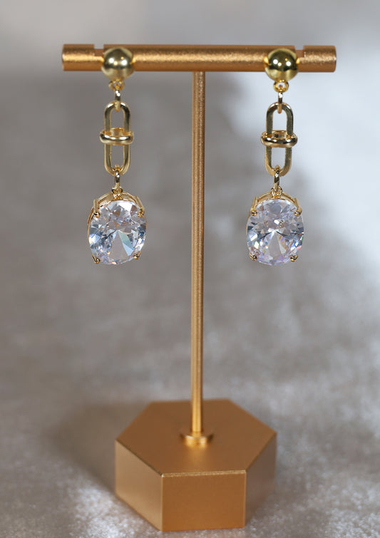 OPAL CRYSTAL DROP ZIRCON EARRINGS